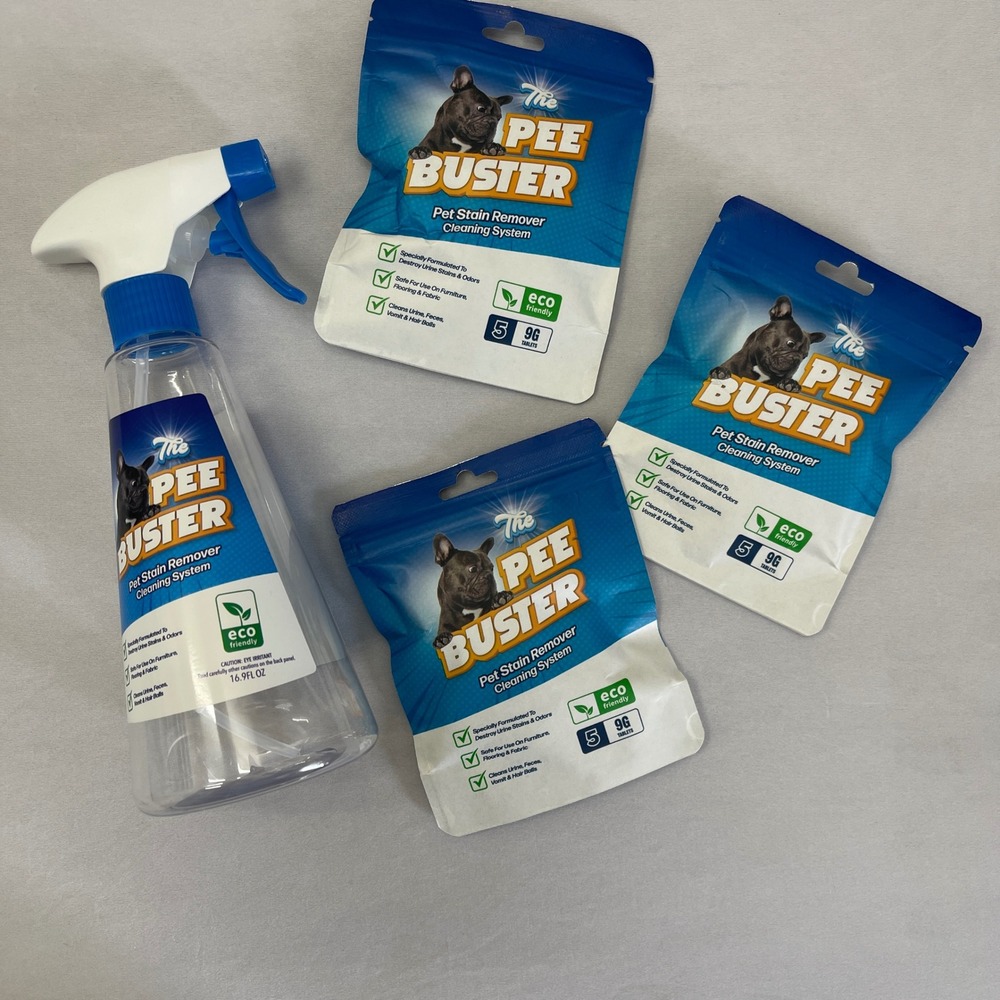 The Pee Buster Pet Stain Odor Remover Eco Friendly Cleaning System w/ 15 Tablets